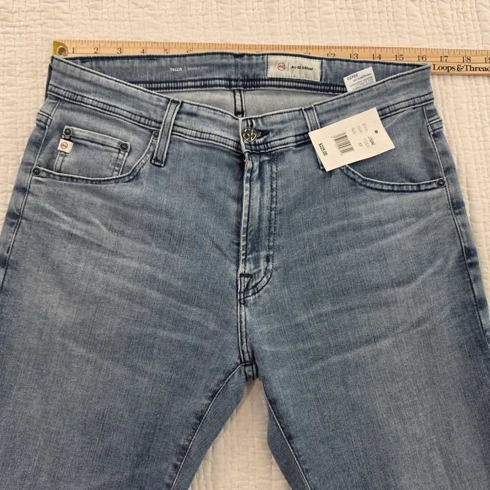 AG A Goldshmeid AG-ED Denim Tellis Modern Slim Men's 33x33 NWT Stretch NEW‎